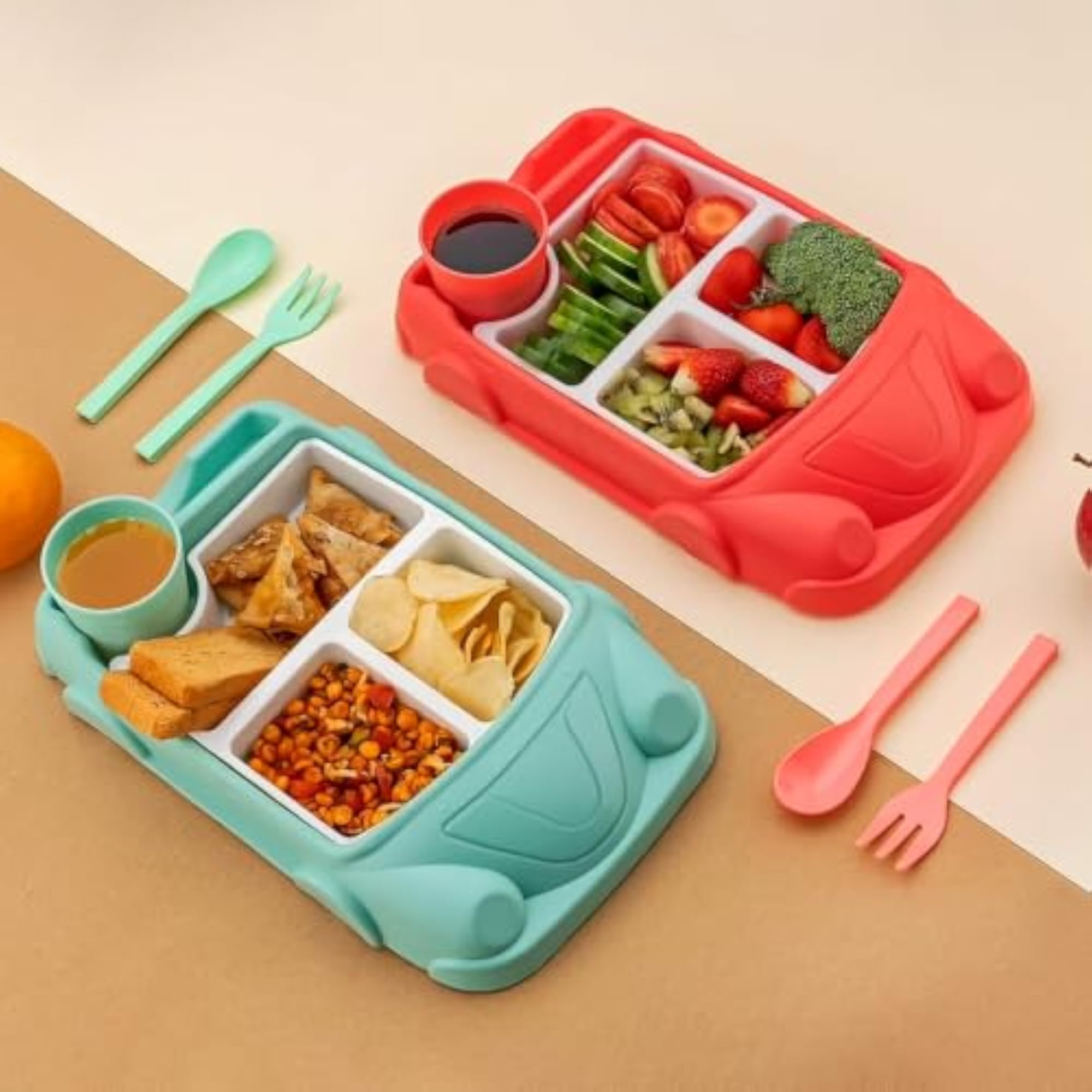 Children's Car Shaped Dinnerware Set, 4 Pcs