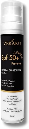 Sunscreen for Men SPF 50 PA++++ | Matte Finish &amp; No White Cast | Oil Control &amp; Sweat Resistant | Lightweight Daily Use Sun...