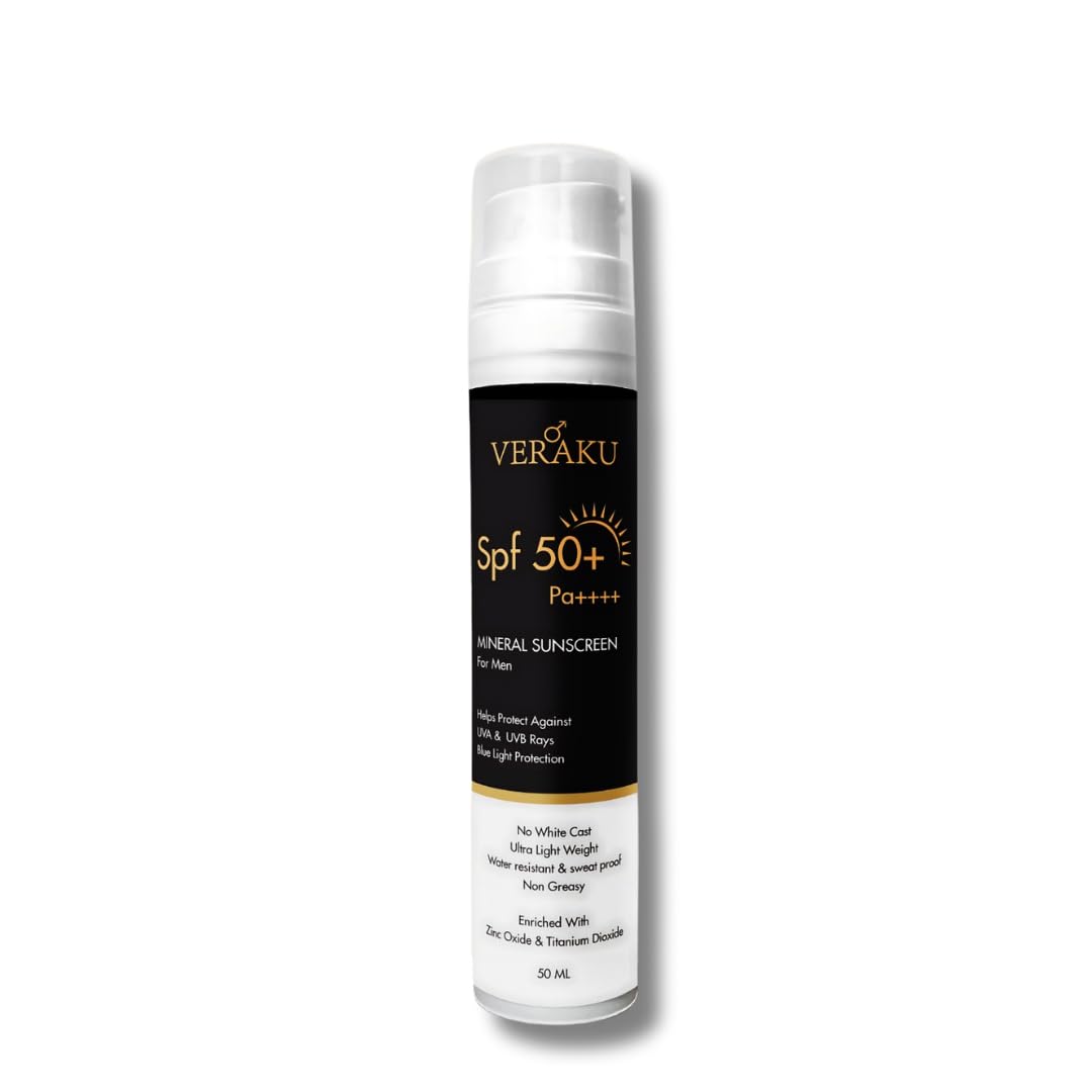 Sunscreen for Men SPF 50 PA++++ | Matte Finish & No White Cast | Oil Control & Sweat Resistant | Lightweight Daily Use Sun...