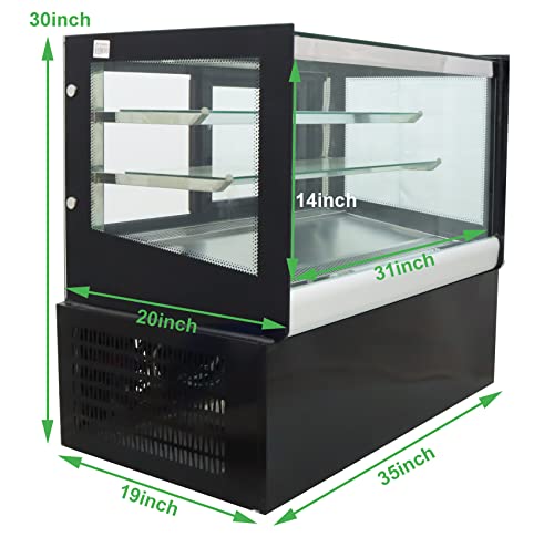 Techtongda 0.9M Countertop Display Refrigerators Cake Showcase Right Angle Cooling Display Case Commercial Bakery Cabinet With Yellow Led Light 220V #TOP4