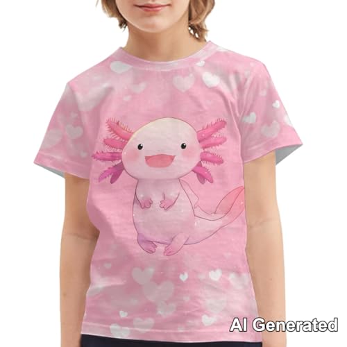 Image of Xhuibop Kids Tshirts Girls Boys 3-16 Years Summer Clothes for Teens Loose Fitting Tops