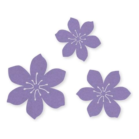 E+N Filz-Streu Filz-Blüten Filz-Blumen Frühling Frühjahr Streu-Deko Tisch-Deko Karten-Gestaltung Flieder 12 Stück 3 Verschiedene Größen je 4X Ø Cover