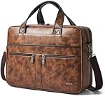 Shrrie Sac de messager en cuir pour femmes 16 inch Womens Portable Bag,Slip vintage imperméable pour les femmes Bureau,Travail