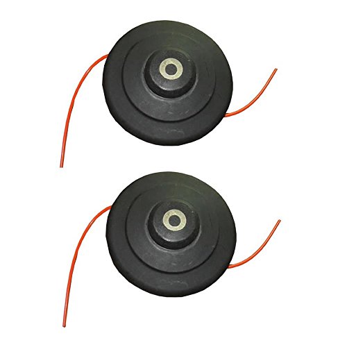 LuukUP New Bump Feed Nylon Strimmer Head, Nylon Replacement Trimmer Head, With 5 Meters Of Spool Line Cord, Two Line Head (Pack of 2)