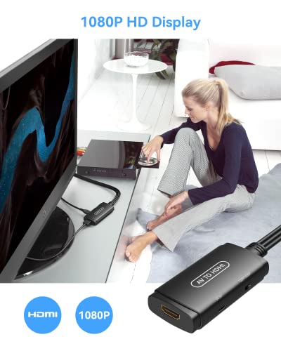 Ablewe Rca To Hdmi Converter, Av To Hdmi Adapter, Composite To Hdmi Adapter Support 1080P, Pal/Ntsc Compatible With Wii Wii U/Ps One Ps2/Ps3 Stb Xbox Vhs Vcr Blue-Ray Dvd Ect. thumb #5