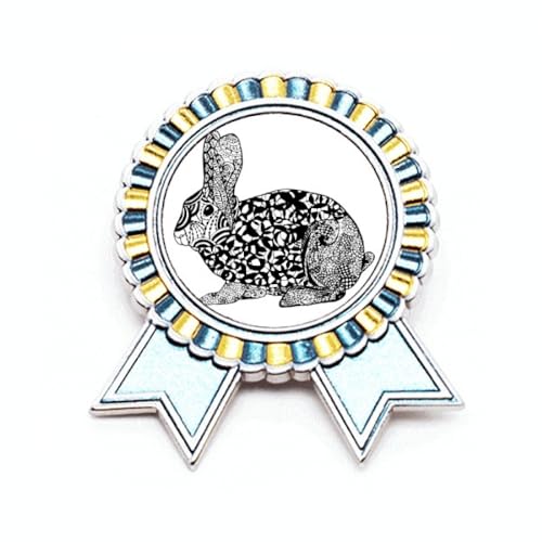 Broche avec motif de gros lapins en métal taille M à offrir aux amoureux de la nature