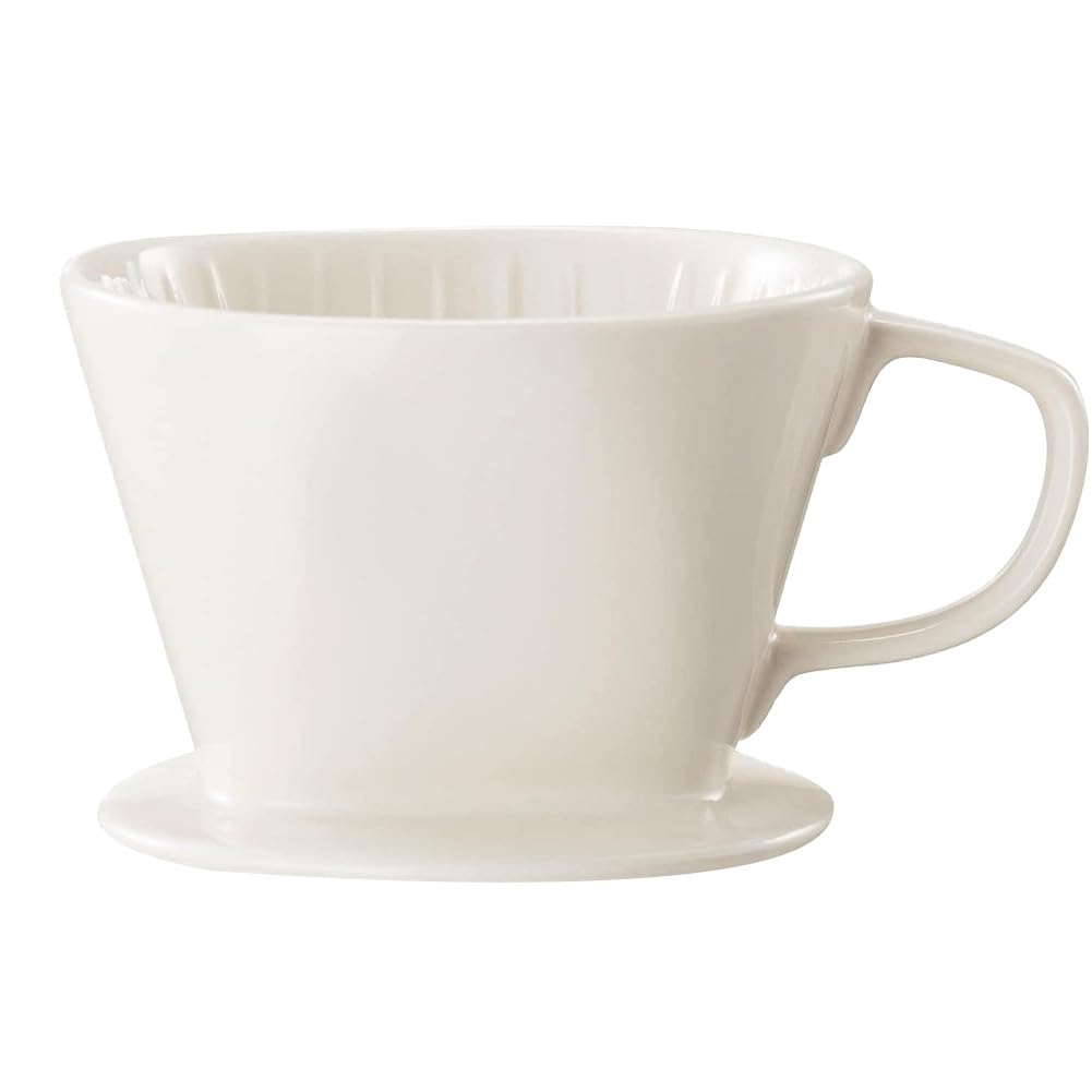 Xoeryoy Ceramic Coffee Filter Reusable Pour Over Coffee Maker Dripper with 3 Drip Holes White