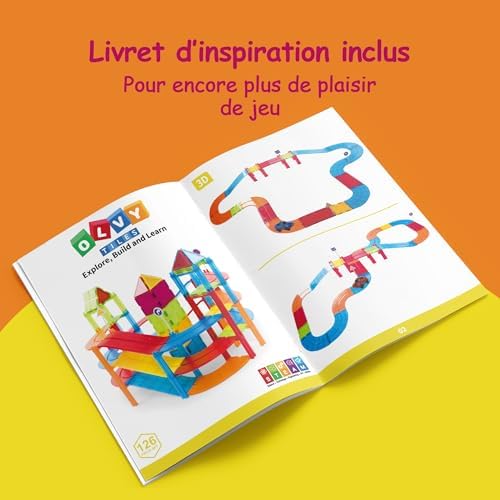Olvy Blocs Magnetiques Enfant Tuiles Construction 3D – vue 4