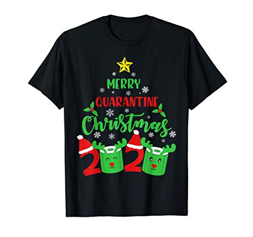 Merry Quarantine Christmas 2020 Matching Family Xmas Gift Camiseta