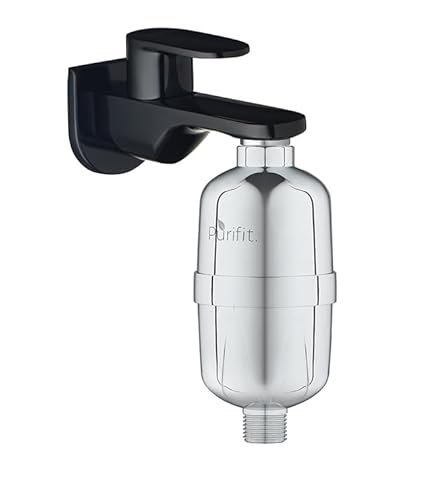 Purifit Shower and Tap Filter for Hard Water | Water Softener for Bathroom | Removes Chlorine | Reduces Hair Fall | Hard Water Filter | Silver | 1Pcs
