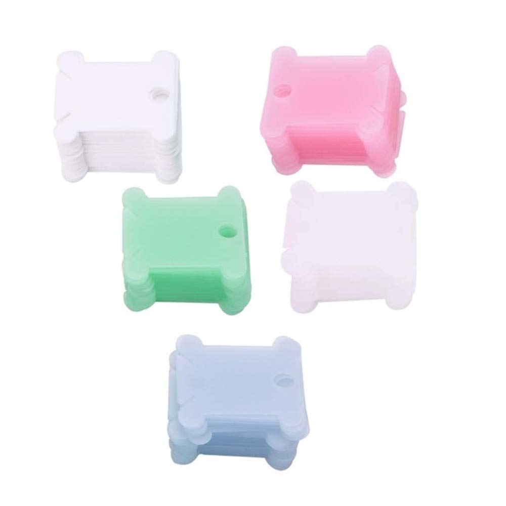 Sitrda Pink 100Pcs Plastic Bobbins For Cross Stitch Embroidery Floss&Craft Diy Sewing Storage Holder