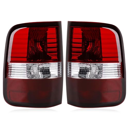 Tail Lights Compatible with 2004-2008 Ford F150 Halogen Type Smoked Red Brake Rear Lamp Taillights