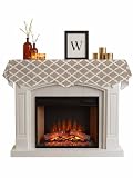 Big buy store Fireplace Scarf Moroccan Pattern Mantel Scarf Mantel Shelf Top Scarves Beige Mantel Cover Runner for Living Room Bedroom Home Party Fireplace Decor 60x17 Inch