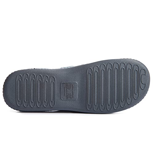 Laura Ashley Womens Rugged Memory Foam Terry Cloth Spa Slippers, Soft Non Slip Rubber Bottom Closed Toe House Slider, Resort Blue, Large #TOP2
