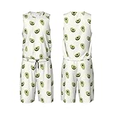 Conjunto de camiseta de baloncesto de aguacate, camiseta sin mangas, pantalones cortos, uniforme de equipo de fútbol y voleibol, Negro, XL