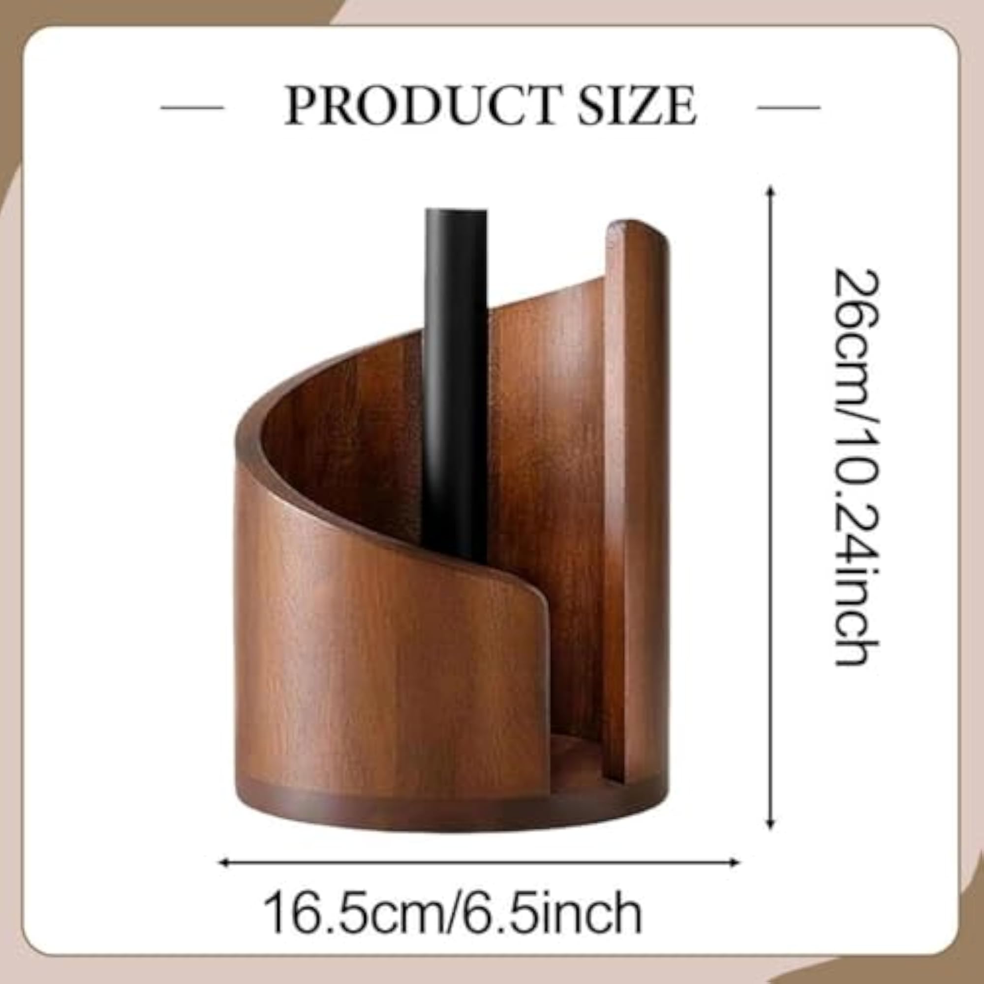 Wooden Countertop Paper Towel Stand Holder for Home