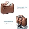 seyfocnia Leather Laptop Bag, Men's 17.3 Inch Messenger Briefcase Business Satchel Computer Handbag Shoulder Bag Fits 17.3 Inch Laptop Computer (Brown) #4