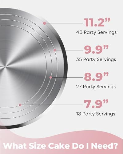 Image of Kootek Aluminium Alloy Revolving Cake Stand 12 Inch Rotating Cake Turntable for Cake, Cupcake Decorating Supplies for Mother's Day