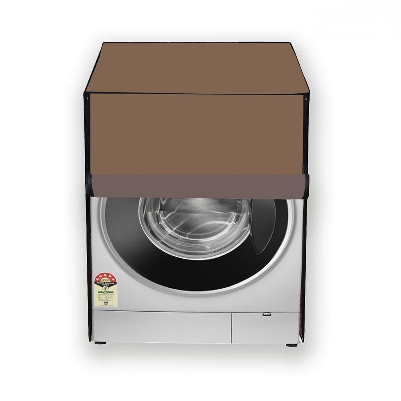 Amodori Front-load washing machine cover Compatible for Haier 12 Kg Direct Motion Motor ( Model, HWD120-B1558, 525) Solid Beige print