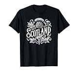 Scotland Thistle 843 Distressed White Print T-Shirt