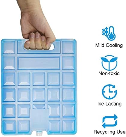World-Bio Cold Ice Blocks Freezer Pack 2 pcs, Ice Packs for Cooler, Cool Box - Large Reusable Refreezable Freezer Blocks - Quick Freeze & Long-Lasting - Camping, Picnic, Hiking,Travel