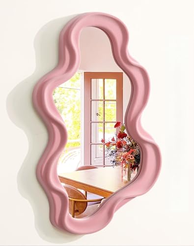 TEIPAI Wavy Mirror Wall Decor for Girly Bedroom, Small Cute