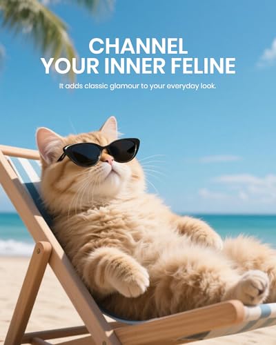 Cyxus Trendy Cat Eye Sunglasses for Women UV Protection Fashion Thick PC Frame Ladies Shades3