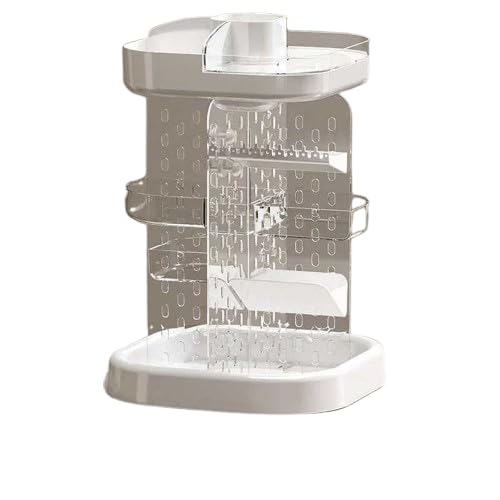 Azelf Premium Luxury 360° Rotating Makeup Organizer Tower – Elegant Clear Acrylic Vanity Storage for Makeup Brushes, Bottles, Creams & Perfumes-image-22