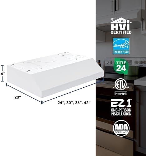 Broan-NuTone 42-Inch White Under Cabinet Range Hood- Trusted Quiet Power with 350 CFM, 1.5 Sones for Effective Everyday Kitchen Ventilation - 5