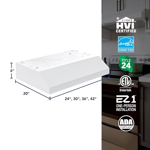 Broan-NuTone 24-Inch Under Cabinet Range Hood, ENERGY STAR, 350 Max Blower CFM, White