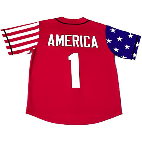 Camiseta de béisbol USA aniversario 250 para hombres, talla Large, color rojo miniatura 3