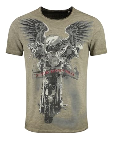 T-shirt Sunset Hills Key Largo pour homme col rond en coton blanc confortable