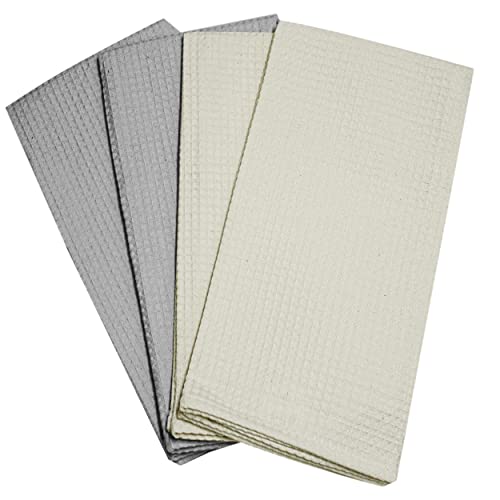 Amazon brand - Umi Classic Waffle Kitchen Dish Towels(15"x25",4-Pack, Grey&Cream)