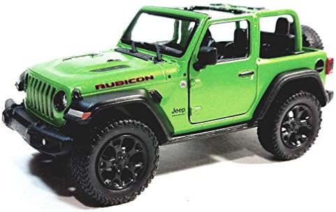 Kinsmart Lime Green Jeep Wrangler Rubicon 2018 Opentop 1/34 Scale Diecast Car