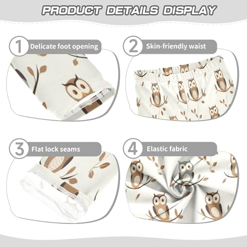 Toddler Girls Leggings Printed Yoga Pants Leggings Blue Brown Owl for Kids3