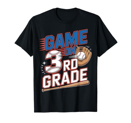 Game On 3rd Grade With Baseball Player First Day Of School T-Shirt