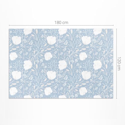 Tapis en vinyle 120x180 cm rectangle imprimé de belles fleurs pour maison - 3