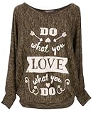 Emma & Giovanni - Pullover/Sweatshirt Love Loose Fit - Damen (Braun, L-XL)