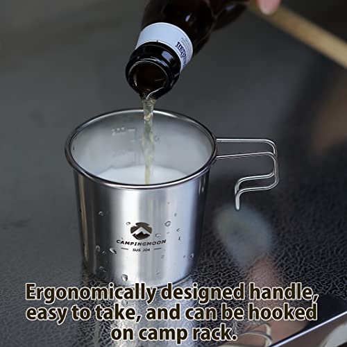 CAMPINGMOON 7oz Mug Cup Stackable 304 Stainless Steel Small Little Camping Beer 210ml S-190 (4pcs set/w bag) - Image 3