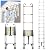 JADDUO 16.5FT Telescopic Ladder (Silver) Aluminum Extension Ladder with Non-Slip Feet & Stable Hook Heavy Duty Portable Ladder for Household/Outdoor, 330lbs Max Capacity
