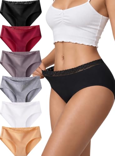 READY TO LOVE Cotton Underwear for Women 6Pack Sexy Bikini Panties Clothing