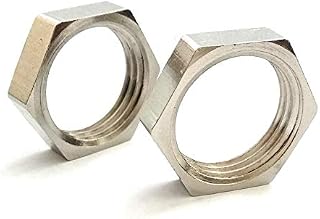 Inter Fittings Brass Nickel Pipe, Locknut 1/2" NPT Female Faucet (2 pack)