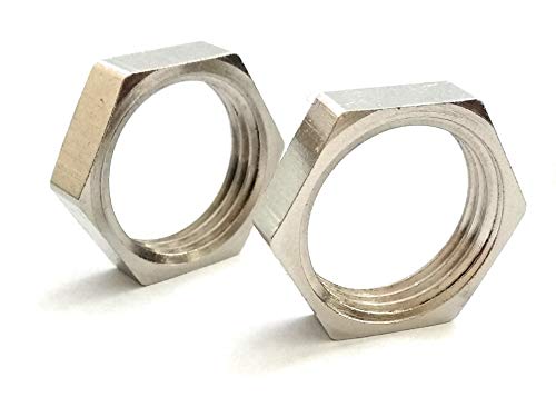 Inter Fittings Brass Nickel Pipe, Locknut 1/2" NPT Female Faucet (2 pack)