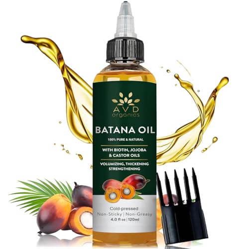 Image of AVD ORGANICS Batana Oil for Hair Growth 4.05 fl oz | Dr Sebi Organic Raw Batana Oil from Honduras | 100% Pure & Natural for thicker & stronger Hair | Ideal for Men & Women | 120ML