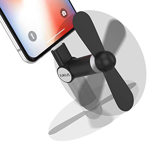 iUKUS Mini Phone Fan, [180 Rotating] Portable Mini Cooler Mobile Phone Fan Compatible