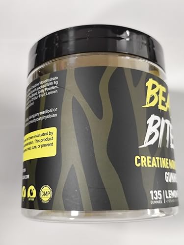 BEAST BITES Nutrition Creatine Monohydrate Gummies 5000mg (135 Count)-Lemon Flavor. — view 4