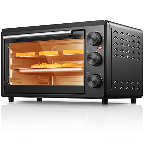 Toaster Oven, 6-Slice Toaster And Countertop Oven, Stainless Steel Multifunction Toaster Oven With Timer - Toast - Bake - Broil 1500 Watt Power Includes Baking Pan And Baking Rack, Black, 24Qt #TOP16