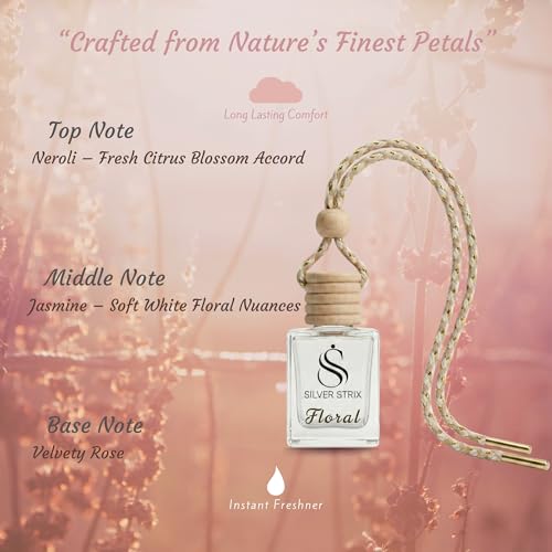 Image of Car Perfume Air Freshener | Long Lasting Fragrance for Car Interior | Premium Luxury Scent for Fresh & Pleasant Drive | Easy to Use Car Freshener for All Vehicles (Floral)