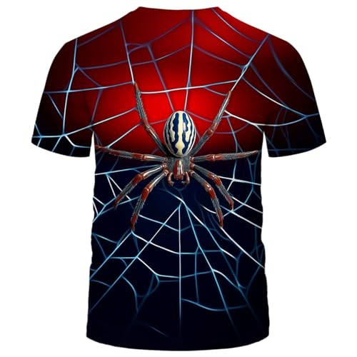 Novelty Short Sleeve Crewneck Shirt Funny Spider Graphic T-Shirt2