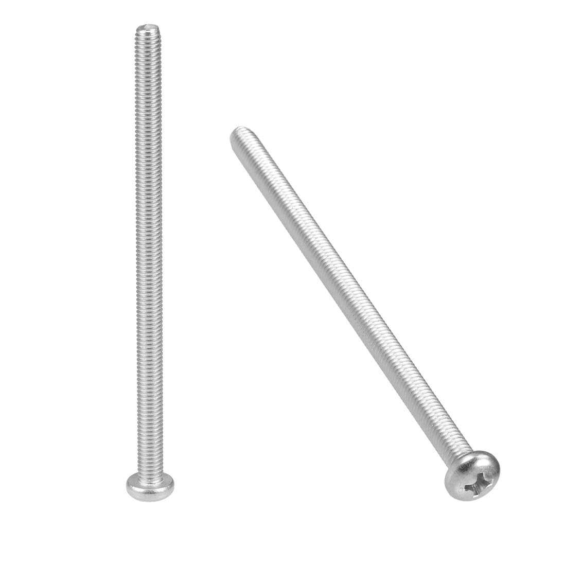 TOP-VIGOR 10Pcs Cross Pan Head Machine Screws, M5x90mm Phillips Round Head Screws Bolts for Machinery Furniture, Car